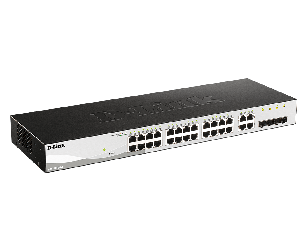 D-Link DGS-1210-28 28-Port L2 Gigabit Smart Managed Switch | 24 Gigabit Ethernet Ports | 4 Gigabit RJ45/SFP Combo ports D-Link DGS-1210-28 28-Port L2 Gigabit Smart Managed Switch | 24 Gigabit Ethernet Ports | 4 Gigabit RJ45/SFP Combo ports